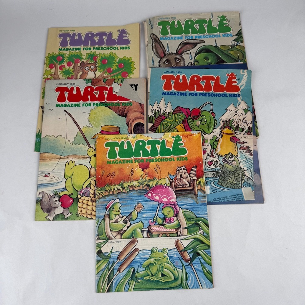 Vintage Turtle Magazine for Preschool Lot of 5 1980s